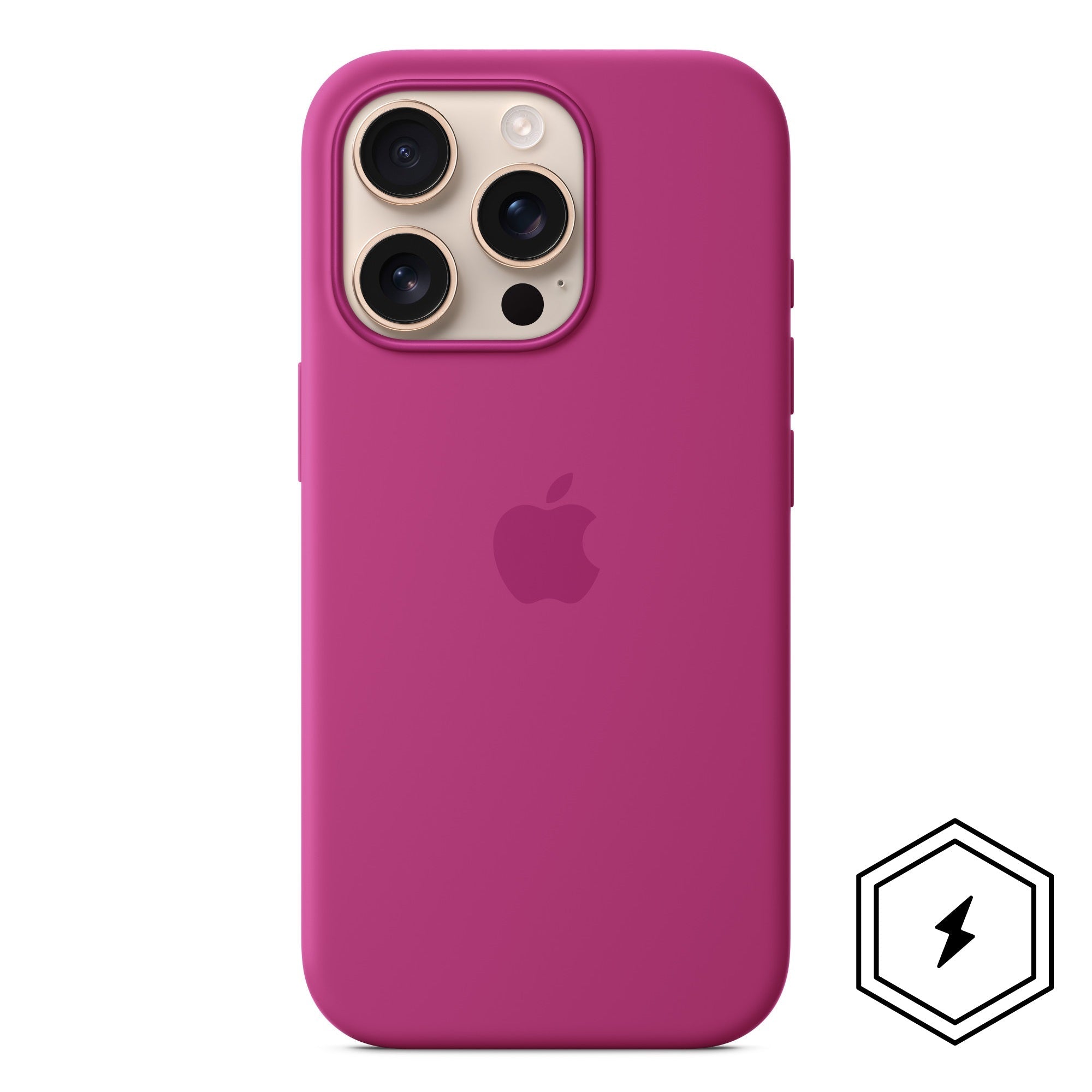 iPhone 16 Pro Silicon Case with Camera Control Button & Magsafe - Fuchsia